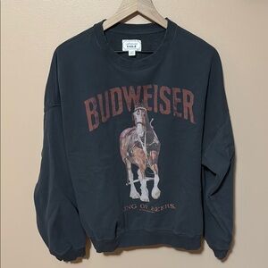 American Eagle Outfitters Black Sweatshirt with Vintage Budweiser Graphic